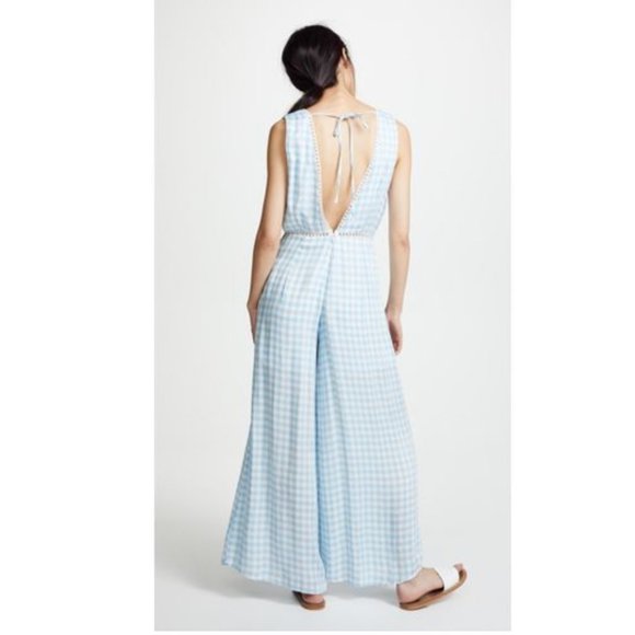 Lost + Wander Fiesta Gingham Jumpsuit Baby Blue - Picture 4 of 10